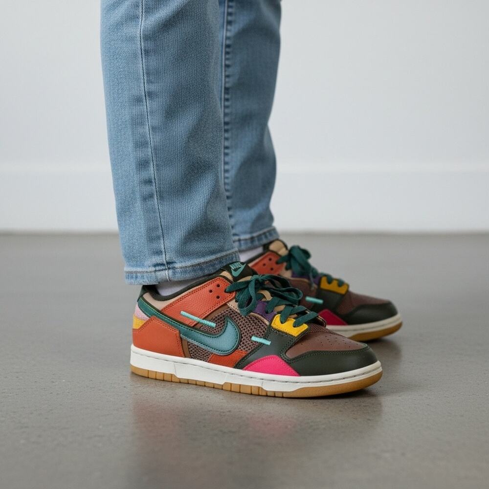 ✨LAST CALL✨ Nike Dunk Scrap Archeo Brown Multicolor Low Top Sneakers